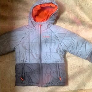 Columbia Gray and Orange Quilted Puffer Jacket